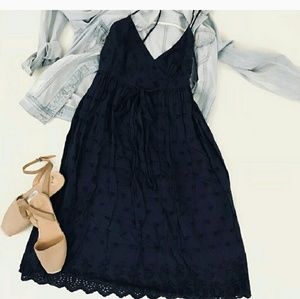 J.Crew Navy Eyelet Dress